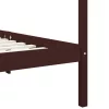 Sötétbarna tömör fenyőfa baldachinos ágykeret 90 x 200 cm