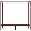 Sötétbarna tömör fenyőfa baldachinos ágykeret 100 x 200 cm