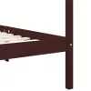 Sötétbarna tömör fenyőfa baldachinos ágykeret 100 x 200 cm