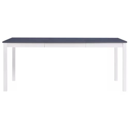 Fehér és szürke fenyőfa étkezőasztal 180 x 90 x 73 cm