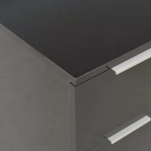 Magasfényű fekete szerelt fa tálalószekrény 60 x 35 x 80 cm