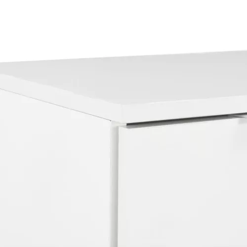 Magasfényű fehér szerelt fa tálalószekrény 71 x 35 x 80 cm