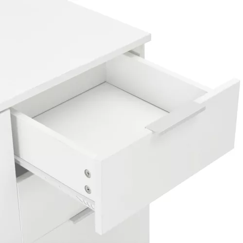 Magasfényű fehér szerelt fa tálalószekrény 71 x 35 x 80 cm