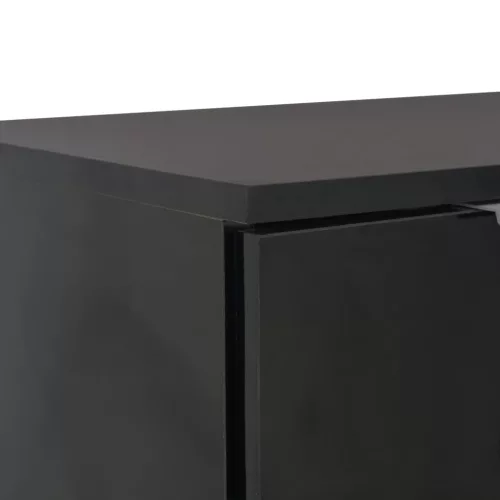 Magasfényű fekete szerelt fa tálalószekrény 71x35x80 cm