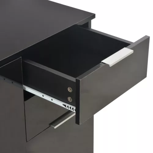 Magasfényű fekete szerelt fa tálalószekrény 71x35x80 cm