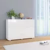 Magasfényű fehér tálalószekrény 107x35x80,5 cm