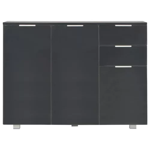 Fekete magasfényű tálalószekrény 107x35x80,5 cm