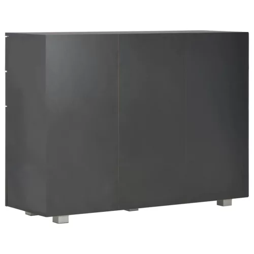 Fekete magasfényű tálalószekrény 107x35x80,5 cm