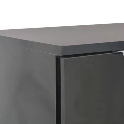 Fekete magasfényű tálalószekrény 107x35x80,5 cm