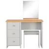 Szürke öltözőasztal tükörrel és ülőkével 104 x 45 x 131 cm