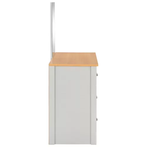 Szürke öltözőasztal tükörrel és ülőkével 104 x 45 x 131 cm