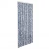 Kék, fehér és ezüstszínű zsenília rovarfüggöny 100 x 220 cm