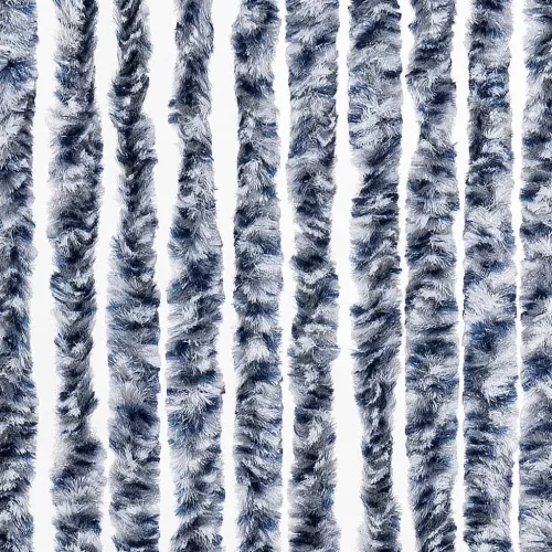Kék, fehér és ezüstszínű zsenília rovarfüggöny 100 x 220 cm