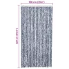 Kék, fehér és ezüstszínű zsenília rovarfüggöny 100 x 220 cm