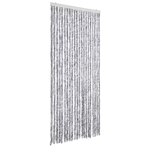 Fehér és szürke zsenília rovarfüggöny 90 x 220 cm