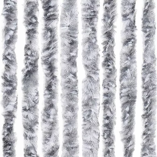 Fehér és szürke zsenília rovarfüggöny 90 x 220 cm
