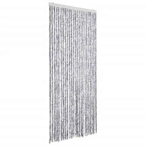 Fehér és szürke zsenília rovarfüggöny 100 x 220 cm