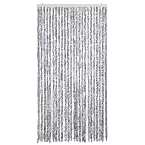 Fehér és szürke zsenília rovarfüggöny 100 x 220 cm