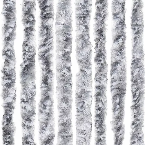Fehér és szürke zsenília rovarfüggöny 100 x 220 cm