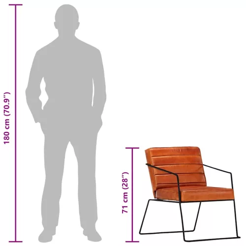 Sárgásbarna valódi bőr karosszék