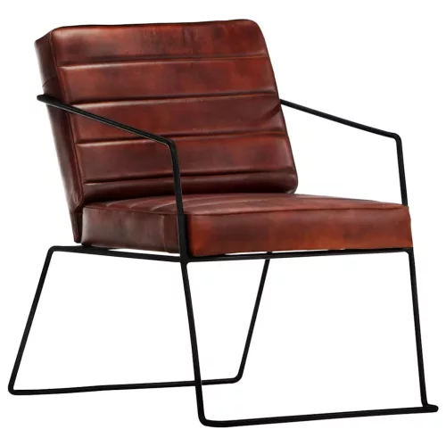 Sötétbarna valódi bőr fotel