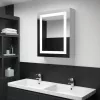Tükrös fürdőszobaszekrény LED világítással 50 x 13 x 70 cm