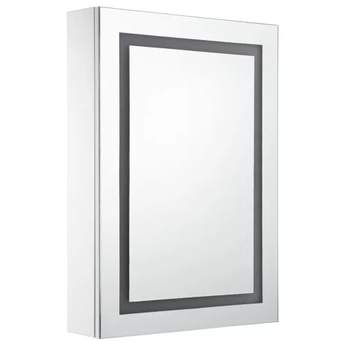 Tükrös fürdőszobaszekrény LED világítással 50 x 13 x 70 cm