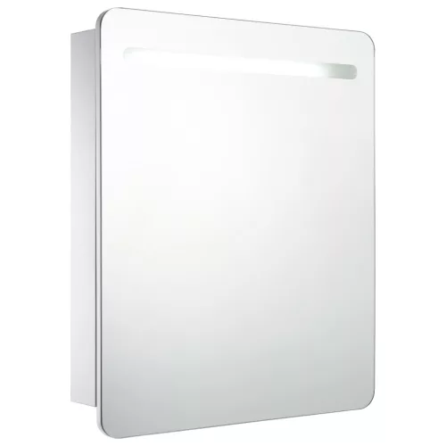 Tükrös fürdőszobaszekrény LED világítással 68 x 9 x 80 cm
