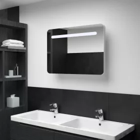   Tükrös fürdőszobaszekrény LED világítással 80 x 9,5 x 55 cm