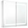 Tükrös fürdőszobaszekrény LED világítással 80 x 12,2 x 68 cm