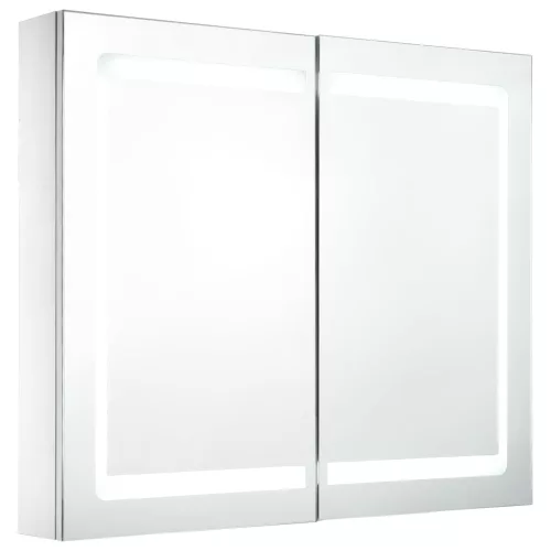 Tükrös fürdőszobaszekrény LED világítással 80 x 12,2 x 68 cm