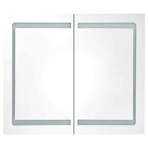 Tükrös fürdőszobaszekrény LED világítással 80 x 12,2 x 68 cm
