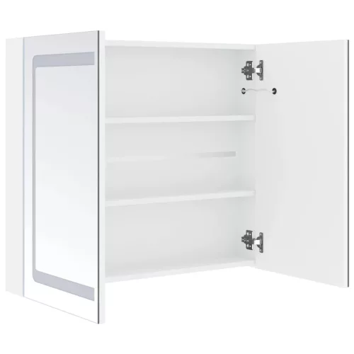 Tükrös fürdőszobaszekrény LED világítással 80 x 12,2 x 68 cm