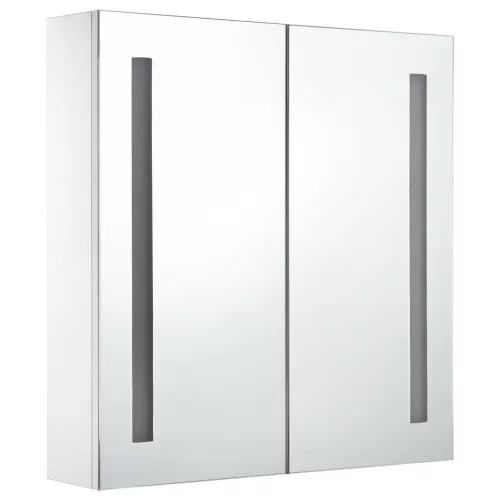 Tükrös fürdőszobaszekrény LED világítással 62 x 14 x 62 cm