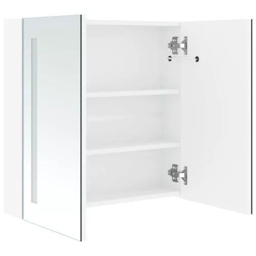 Tükrös fürdőszobaszekrény LED világítással 62 x 14 x 62 cm