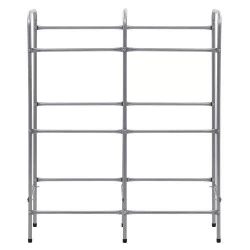 Ezüstszínű acél tárolópolc 6 ládához 96 x 33 x 116 cm