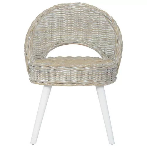 Fehér kubu rattan kanapészék