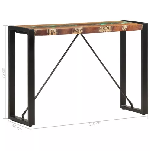 Tömör újrahasznosított fa tálalóasztal 110 x 35 x 76 cm