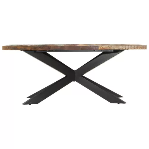Tömör újrahasznosított fa étkezőasztal 180 x 90 x 76 cm