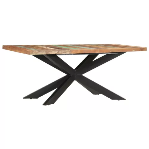 Tömör újrahasznosított fa étkezőasztal 180 x 90 x 76 cm