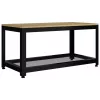 Világosbarna és fekete MDF és vas dohányzóasztal 90x45x45 cm