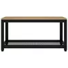 Világosbarna és fekete MDF és vas dohányzóasztal 90x45x45 cm