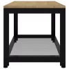 Világosbarna és fekete MDF és vas dohányzóasztal 90x45x45 cm