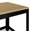 Világosbarna és fekete MDF és vas dohányzóasztal 90x45x45 cm