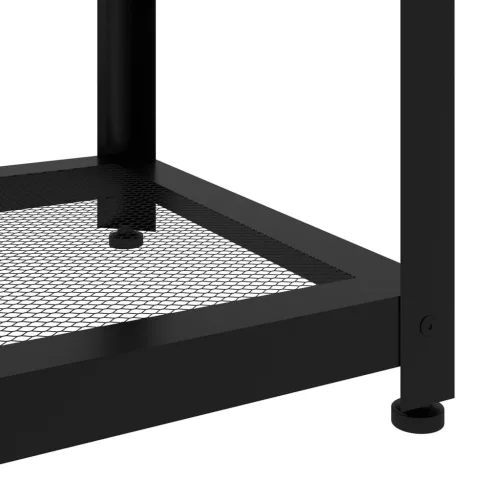 Világosbarna és fekete MDF és vas dohányzóasztal 90x45x45 cm