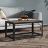 Szürke és fekete MDF és vas dohányzóasztal 90x45x45 cm