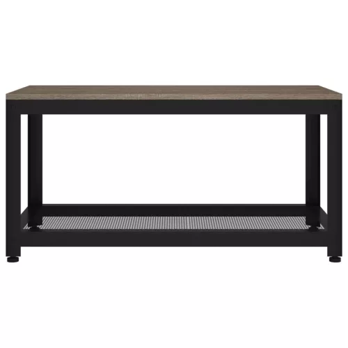Szürke és fekete MDF és vas dohányzóasztal 90x45x45 cm