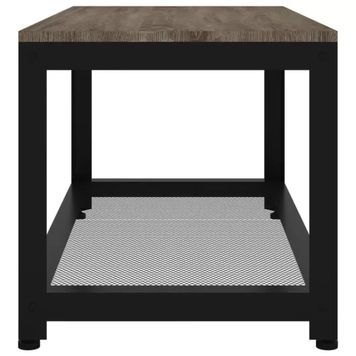 Szürke és fekete MDF és vas dohányzóasztal 90x45x45 cm