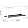 Szürke és fekete MDF és vas dohányzóasztal 90x45x45 cm