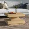 Világosbarna MDF dohányzóasztal 60 x 60 x 35 cm